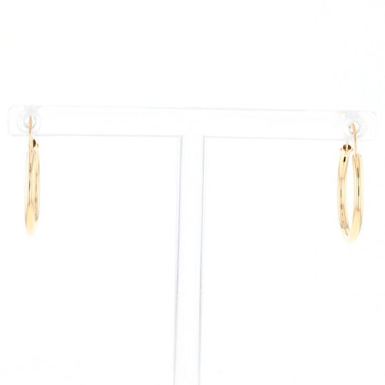 Gold Hollow Tube Hoop Earrings