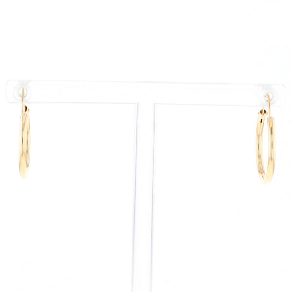 Gold Hollow Tube Hoop Earrings