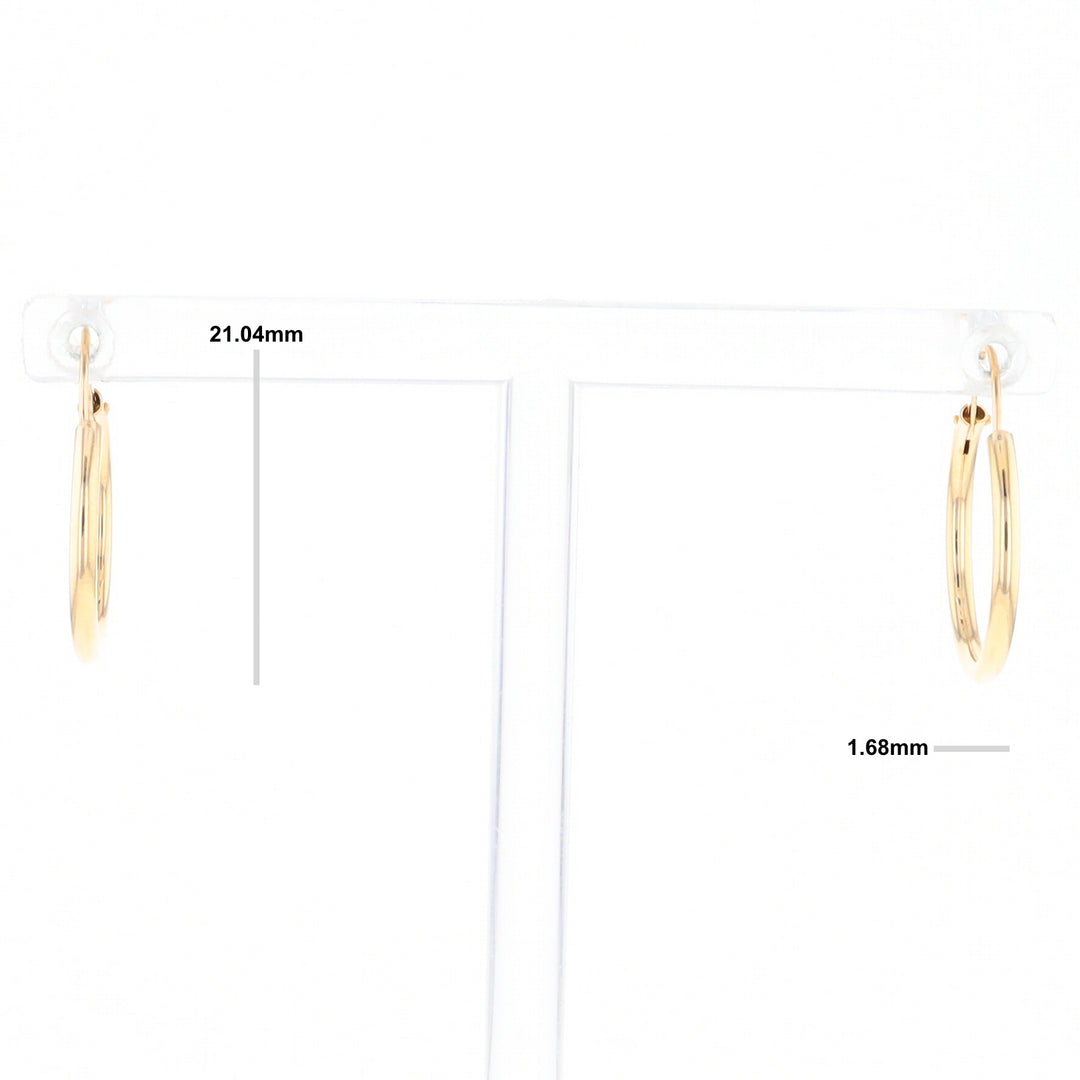 Gold Hollow Tube Hoop Earrings