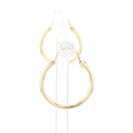 Gold Hollow Tube Hoop Earrings