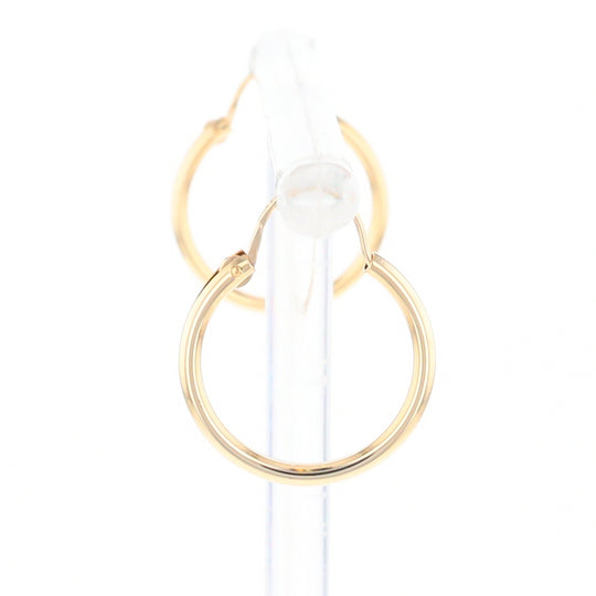 Gold Hollow Tube Hoop Earrings