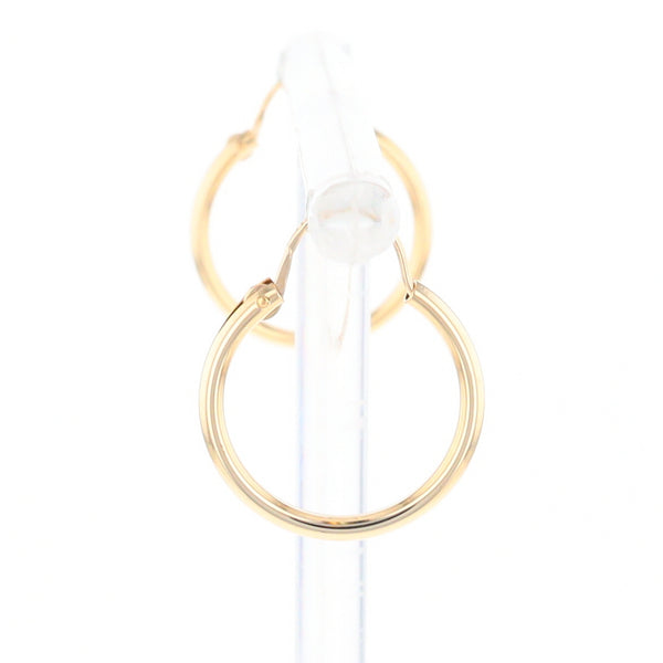 Gold Hollow Tube Hoop Earrings