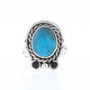 Native Turquoise Rope Design Ring