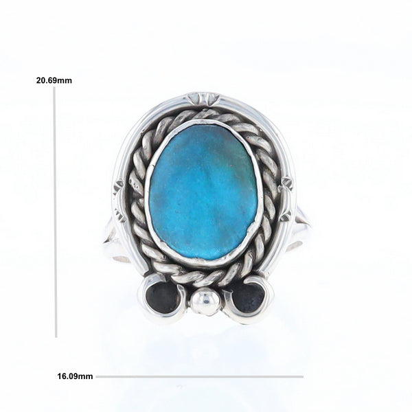 Native Turquoise Rope Design Ring