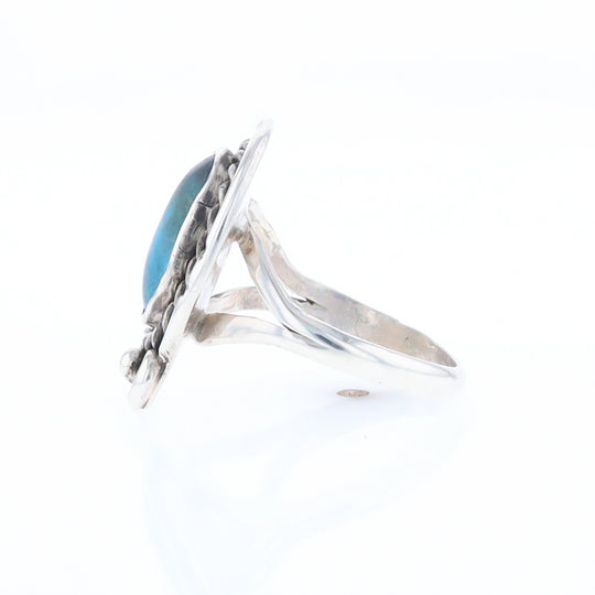 Native Turquoise Rope Design Ring