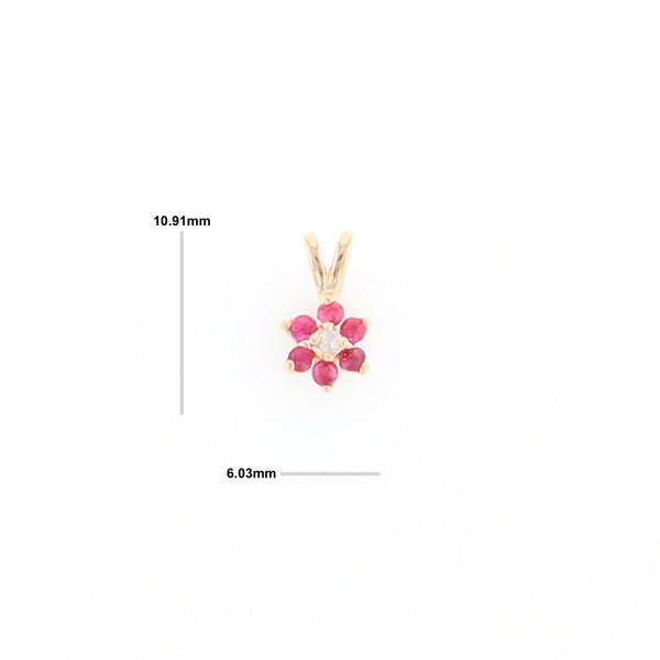 Ruby Flower Pendant