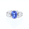 Oval Sapphire Ring with Diamond Side Accents