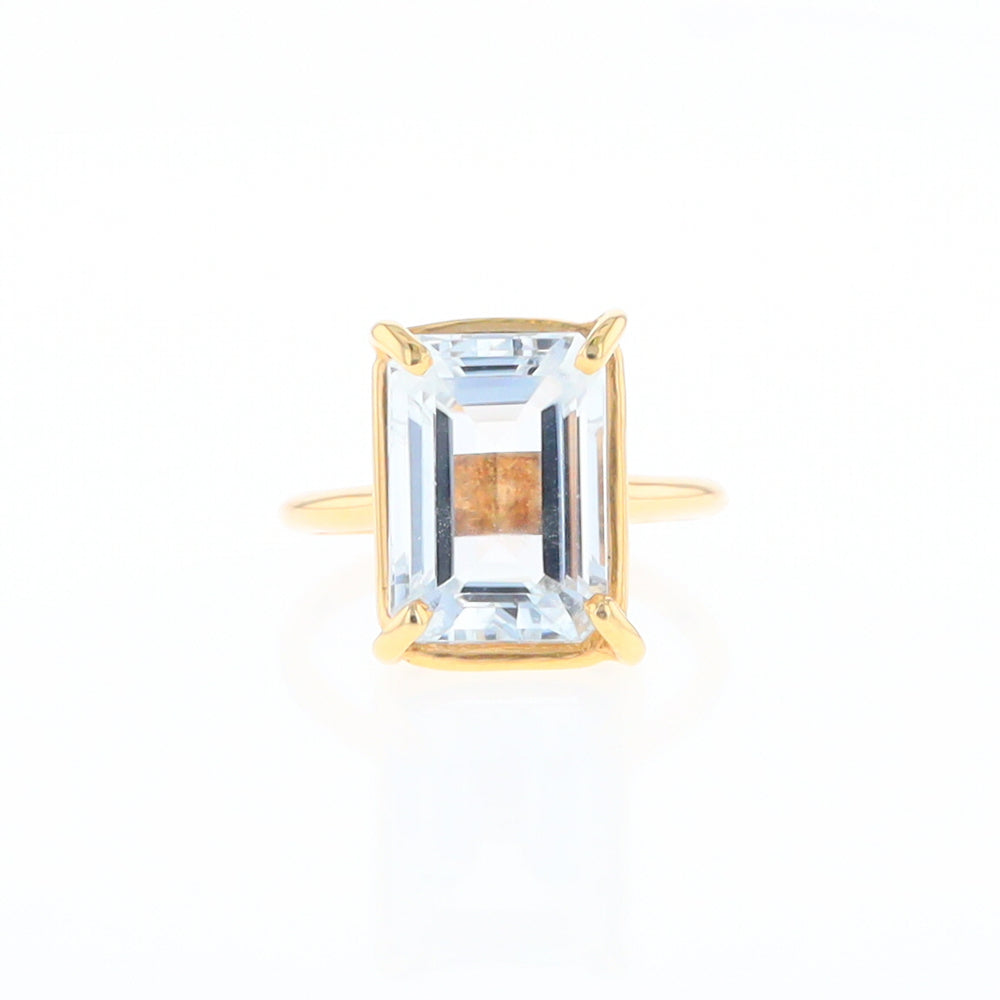 Emerald Cut Blue Topaz Ring