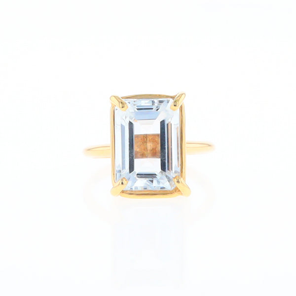 Emerald Cut Blue Topaz Ring