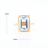 Emerald Cut Blue Topaz Ring