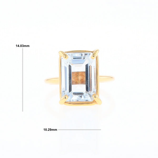 Emerald Cut Blue Topaz Ring