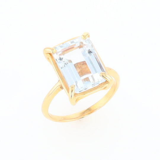 Emerald Cut Blue Topaz Ring