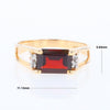 Emerald Cut Garnet Ring with Diamond Accents