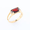 Emerald Cut Garnet Ring with Diamond Accents