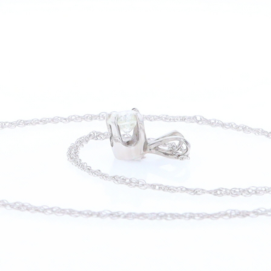 White Gold Solitaire Diamond Pendant