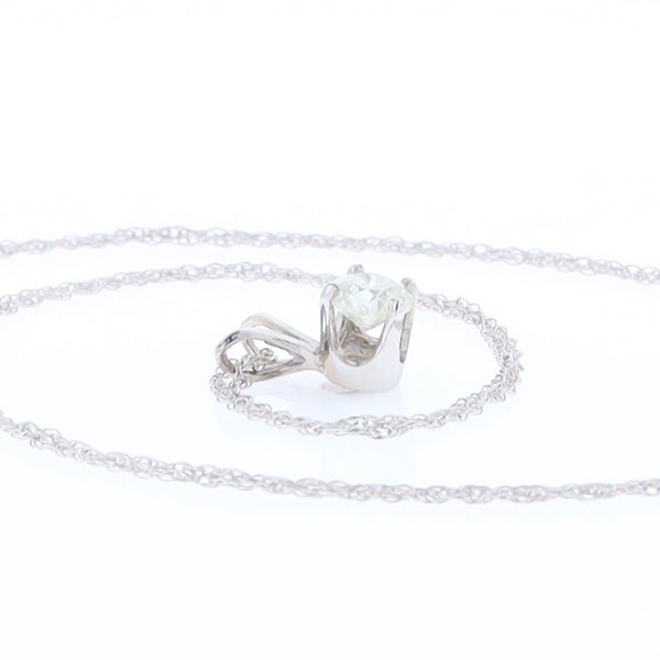 White Gold Solitaire Diamond Pendant