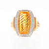 Fancy Cut Citrine Diamond Halo Ring