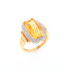 Fancy Cut Citrine Diamond Halo Ring