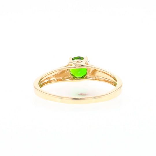 Chrome Diopside Solitaire Ring