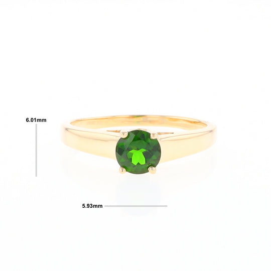 Chrome Diopside Solitaire Ring