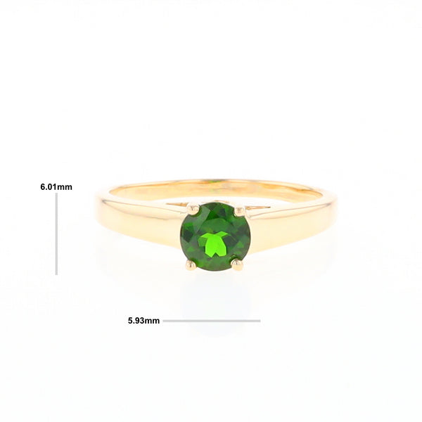 Chrome Diopside Solitaire Ring