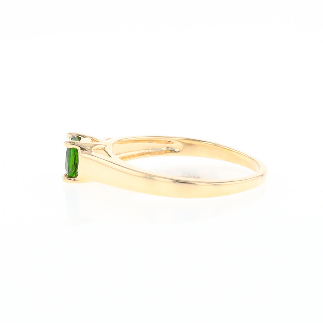 Chrome Diopside Solitaire Ring