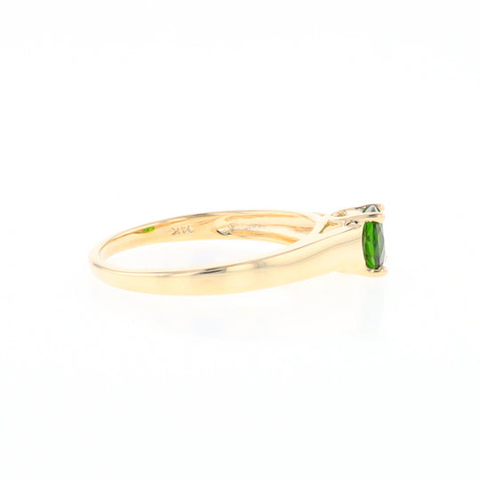 Chrome Diopside Solitaire Ring