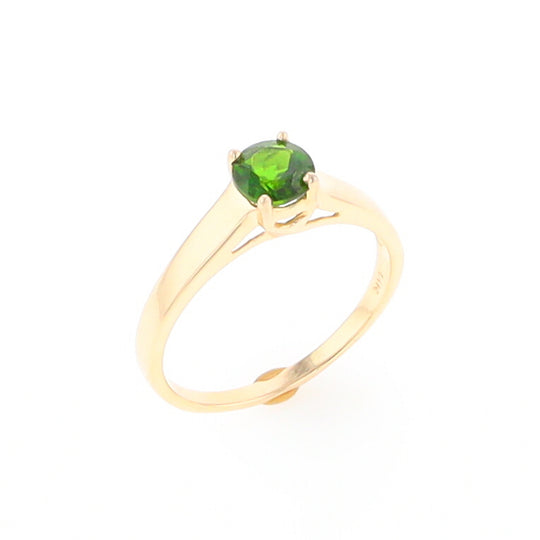 Chrome Diopside Solitaire Ring