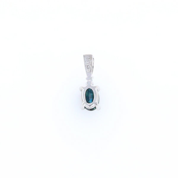 White Gold Sapphire & Diamond Pendant