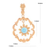 Antique Blue Zircon Floral Pendant
