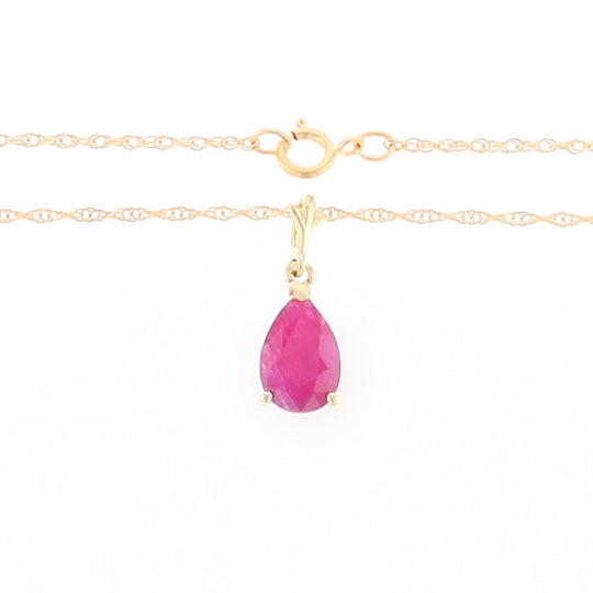 Pear Ruby Solitaire Necklace