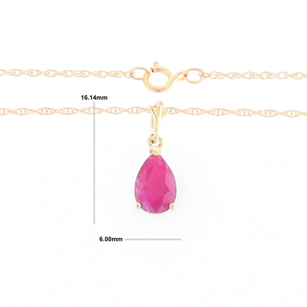 Pear Ruby Solitaire Necklace