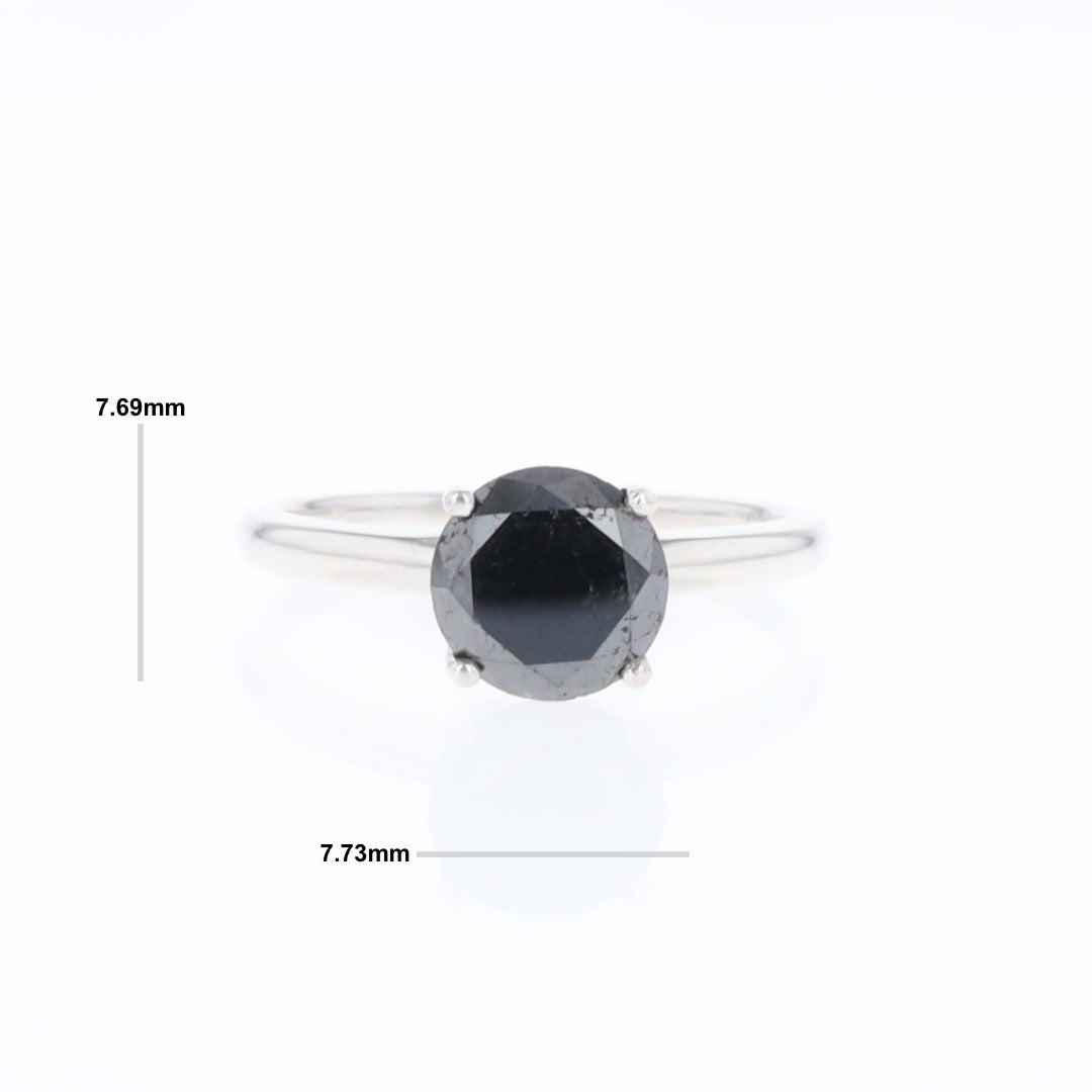 Black Diamond Solitaire Ring