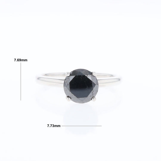 Black Diamond Solitaire Ring