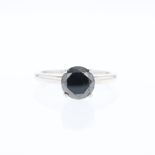 Black Diamond Solitaire Ring