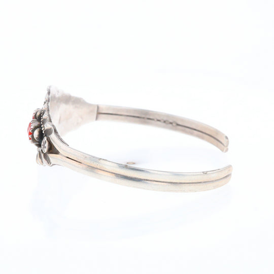 Sterling Silver Coral Cuff Bracelet