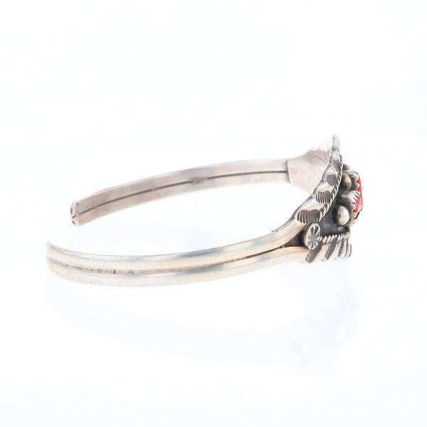 Sterling Silver Coral Cuff Bracelet