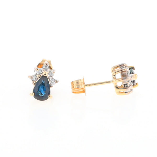 Pear Sapphire & Diamond Earrings