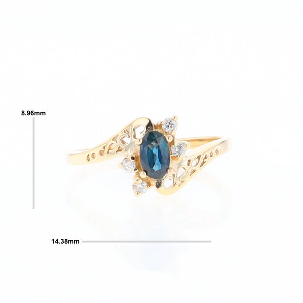 Oval Sapphire Diamond Bypass Ring