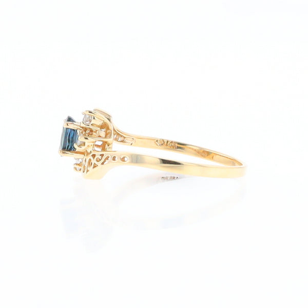 Oval Sapphire Diamond Bypass Ring