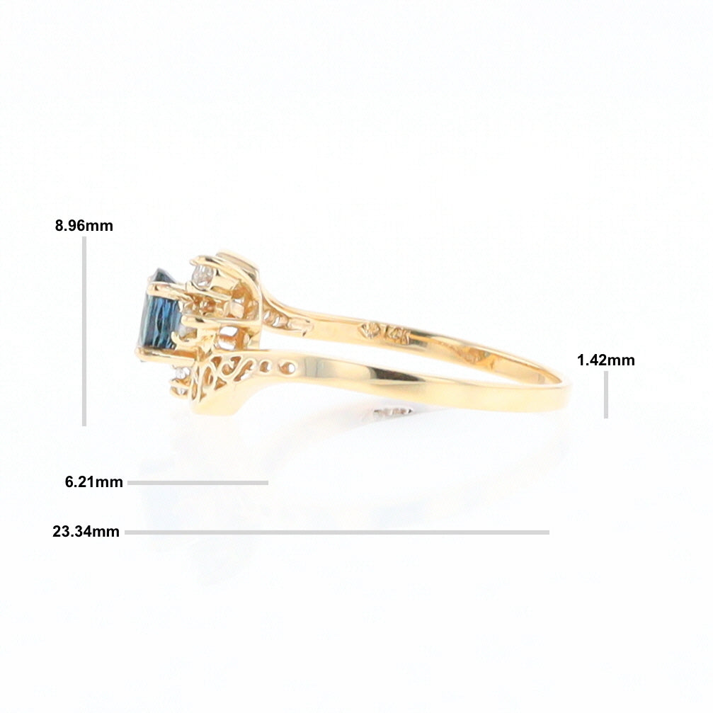 Oval Sapphire Diamond Bypass Ring