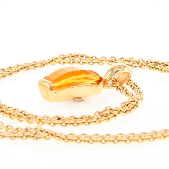 Fancy Cut Citrine Solitaire Pendant