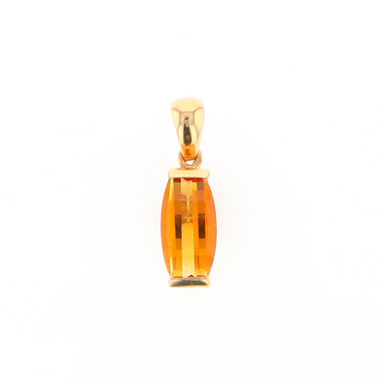 Fancy Cut Citrine Solitaire Pendant