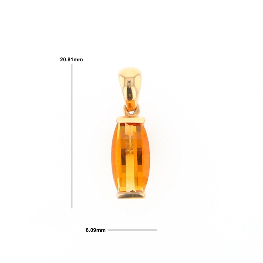 Fancy Cut Citrine Solitaire Pendant