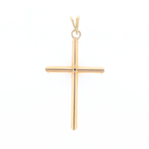 Beveled Edge Tube Cross Pendant