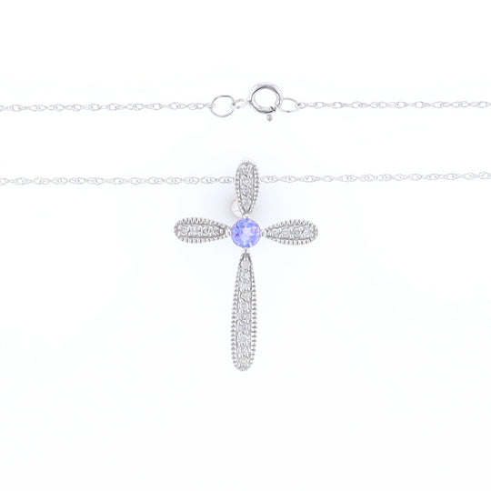 Tanzanite Cross Necklace