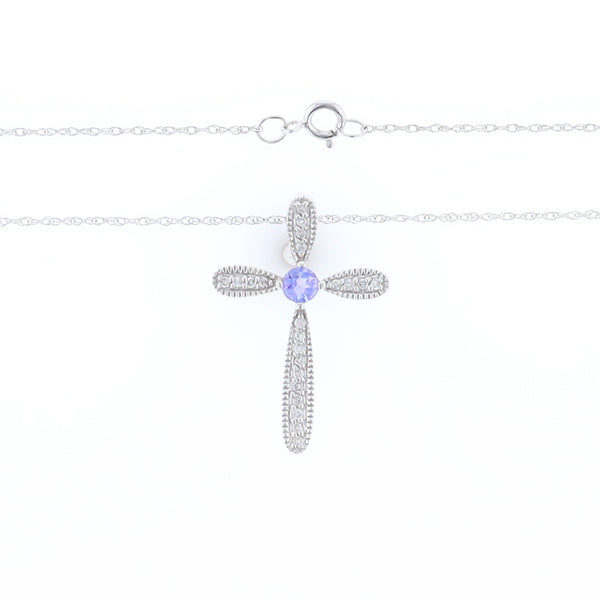 Tanzanite Cross Necklace