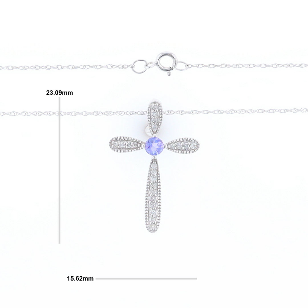 Tanzanite Cross Necklace