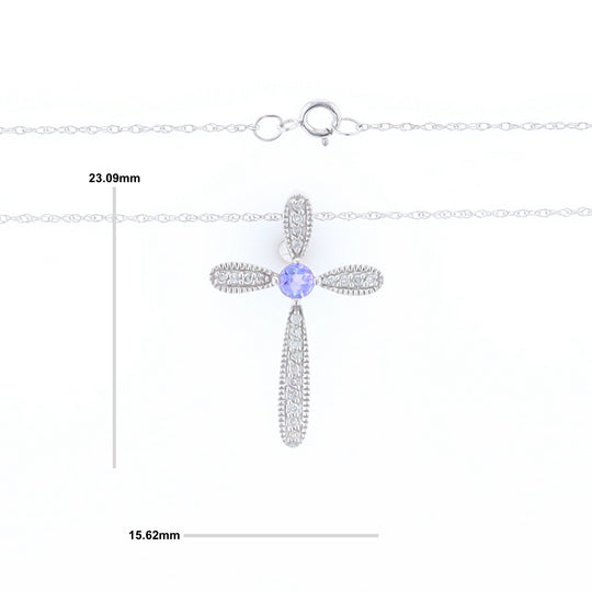 Tanzanite Cross Necklace