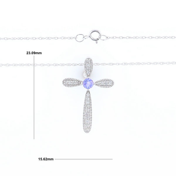 Tanzanite Cross Necklace